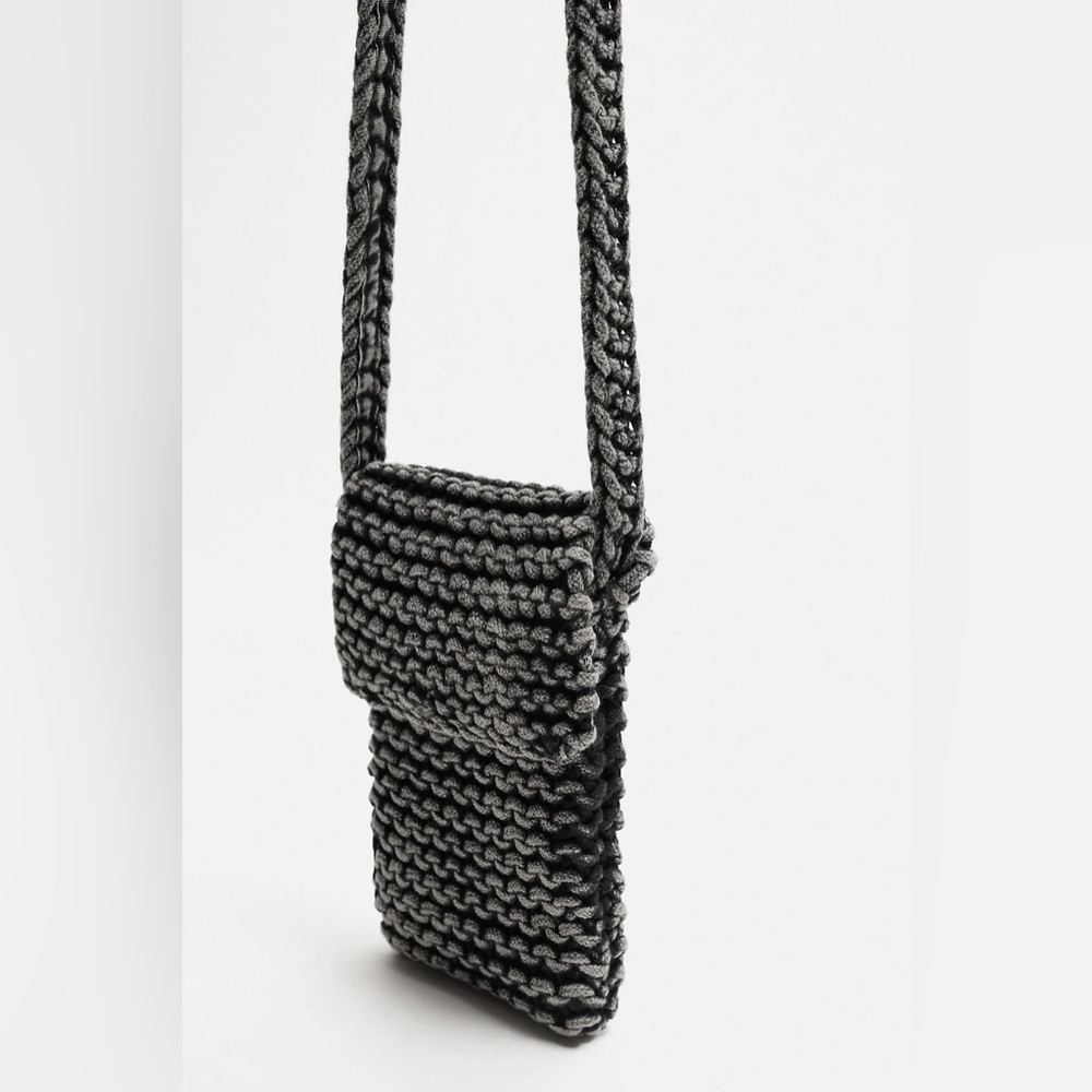 NWT Zara Man Unisex MACRAMÉ CROSSBODY BAG - Picture 5 of 12